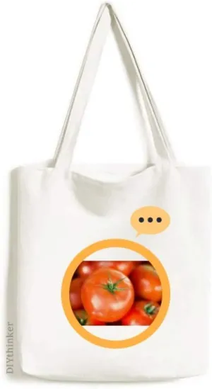 Fresh Temperate Fruit Tomato Picture Expression Gift Sack Canvas Tote Shoulder Bag