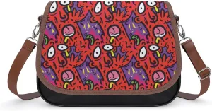 Fright Scream Abstract Doodles Trendy Crossbody Bags Purses for Women Casual Shoulder Handbags with Adjustable Wide Strap