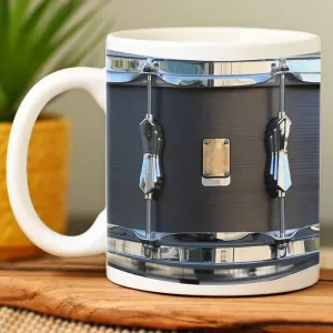 Funny Black British Drum Mug - Musician Gift for Drummers, Coffee Cup for Friends, Colleagues, Girls, Love, Mom, Dad - 11 oz Birthday Gift