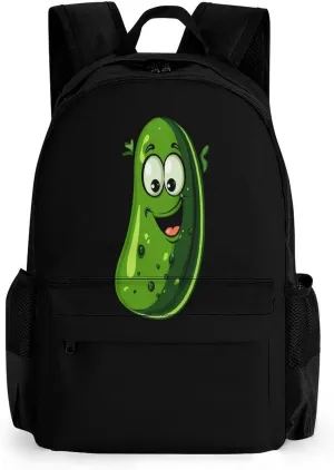 Funny Pickle Cucumber Laptop Backpacks 16 Inch Travel Shoulder Bag Multipurpose Casual Hiking Daypack