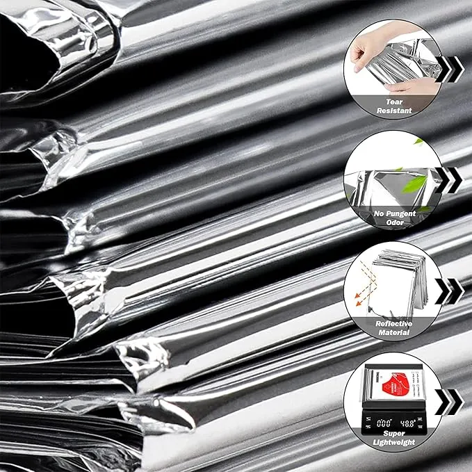 GALAXYLENSE Emergency Mylar Thermal Blanket for Survival First Aid Kits Army Outdoors Hiking Camping Bug Out Trauma Desert All Weather Condition Protection (__4 Packs Silver)