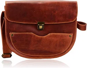 Genuine Leather Crossbody Bags for Women | Ladies Satchel Over The Shoulder Messenger Purse | Handmade Vintage Style Full Grain Oily Women’s Cross Body Sling Bag (Brown)