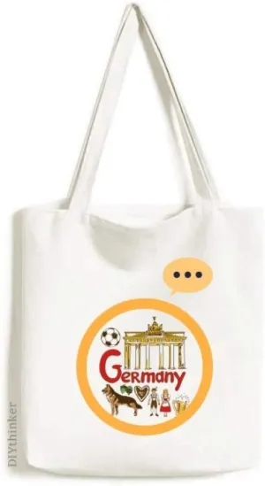 Germary National symbol Landmark Expression Gift Sack Canvas Tote Shoulder Bag