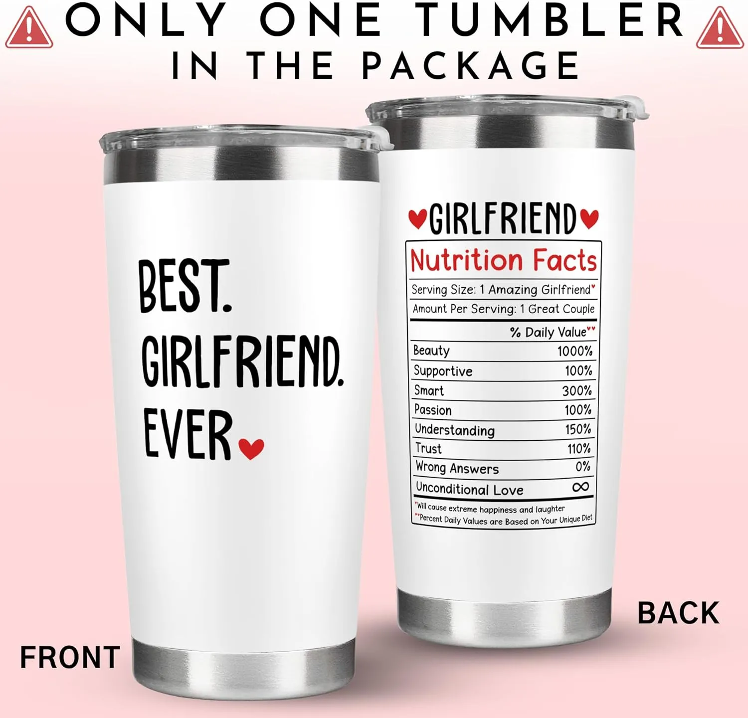 Gifts for Girlfriend - Gift Ideas for Her - Girlfriend Gifts for Women, Couple - Anniversary, Birthday, Valentines Gift Ideas - Romantic Love for Her- 20 Oz Stainless Steel Tumbler