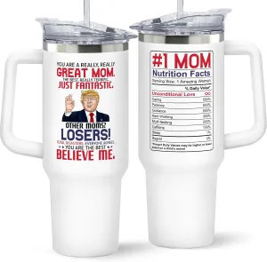Gifts for Mom from Daughter Son - Mothers Day Gifts for Mom Wife - Birthday, Mother's Day, Christmas Gift Ideas for Moms - Gift for Mama, Moms, Mother from Kids - 40 Oz Stainless Steel Tumbler