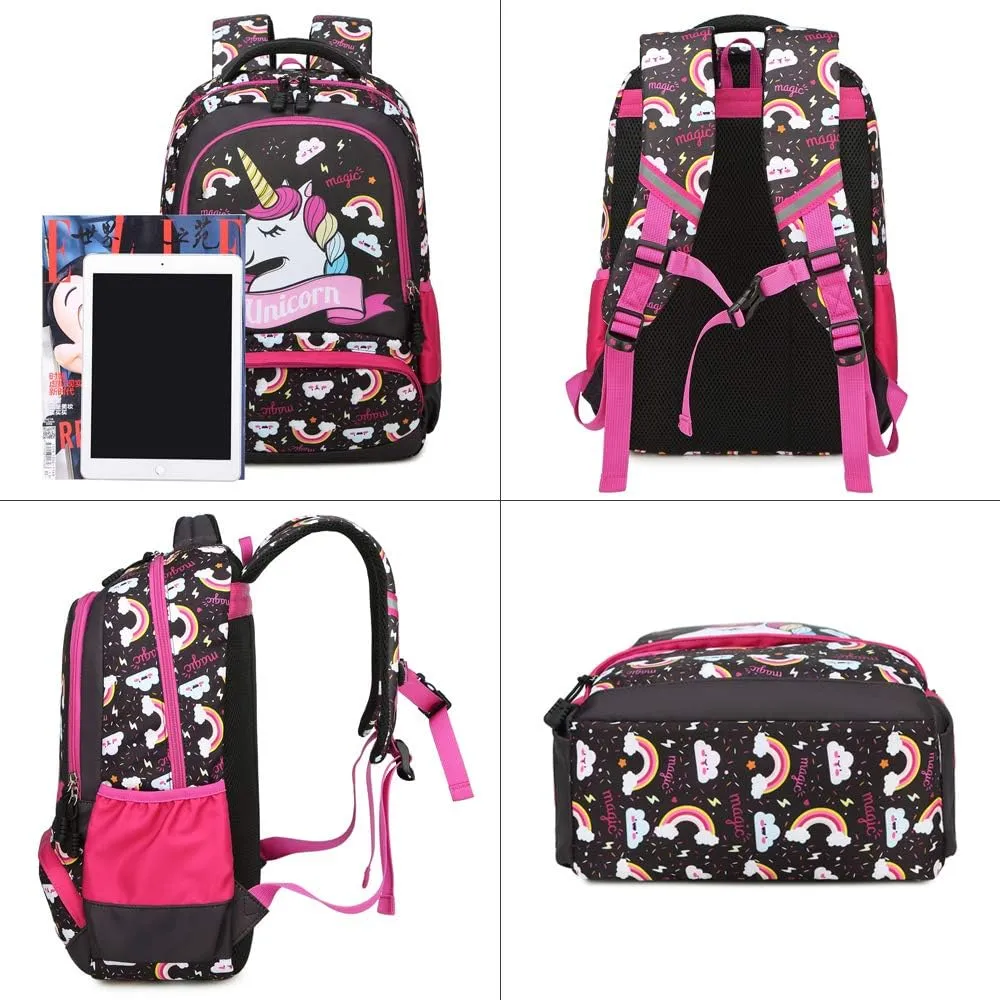Girls Backpack for Elementary Kids School Bookbag Set Cute Unicorn Backpacks for Girls Water Resistant