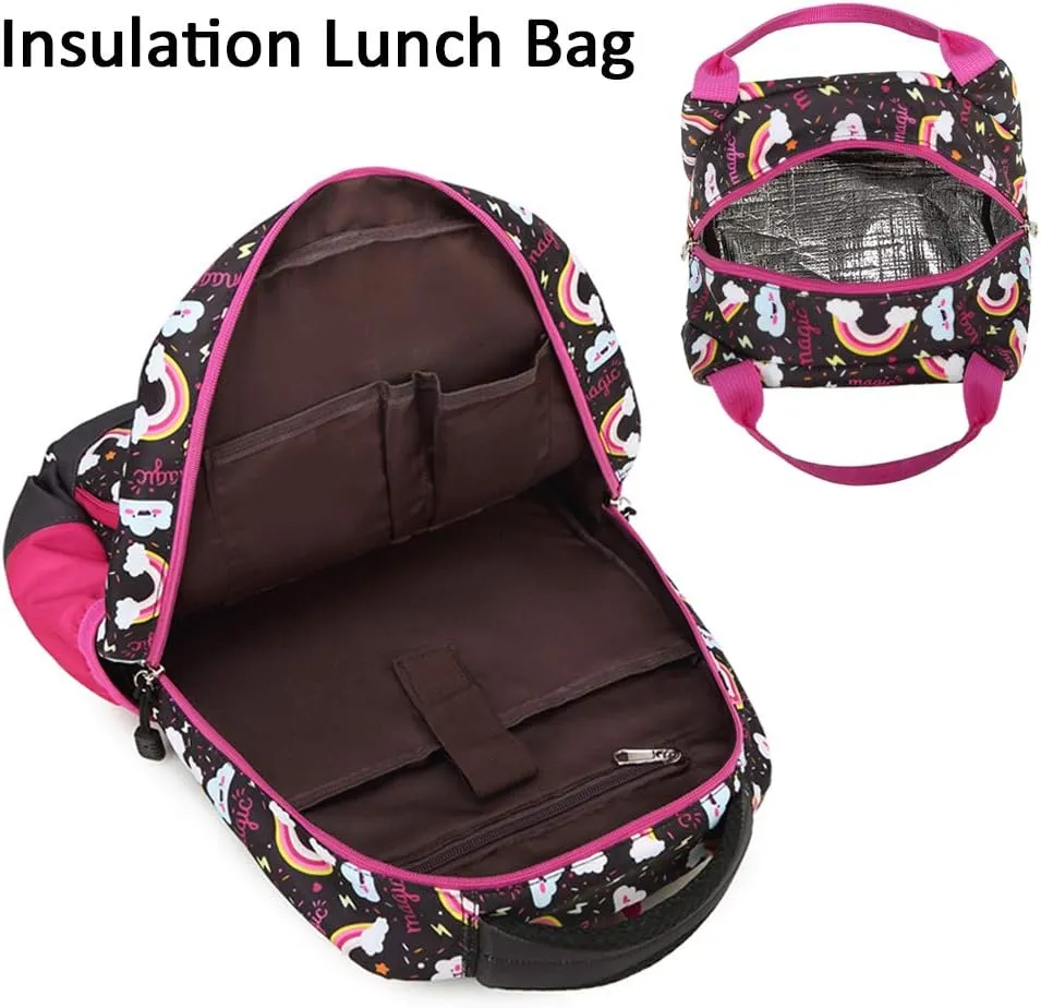 Girls Backpack for Elementary Kids School Bookbag Set Cute Unicorn Backpacks for Girls Water Resistant