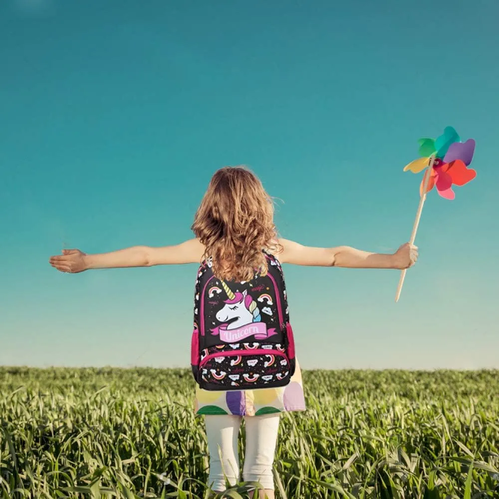 Girls Backpack for Elementary Kids School Bookbag Set Cute Unicorn Backpacks for Girls Water Resistant