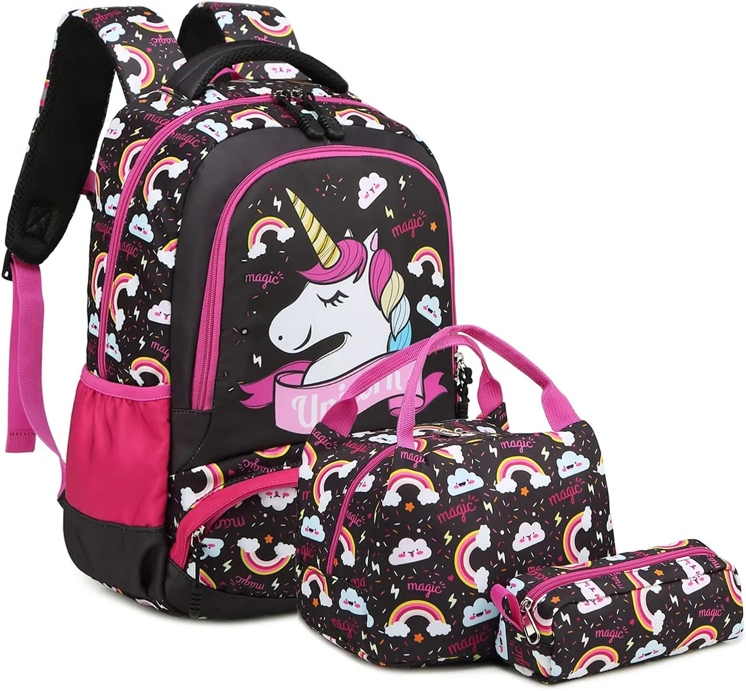 Girls Backpack for Elementary Kids School Bookbag Set Cute Unicorn Backpacks for Girls Water Resistant