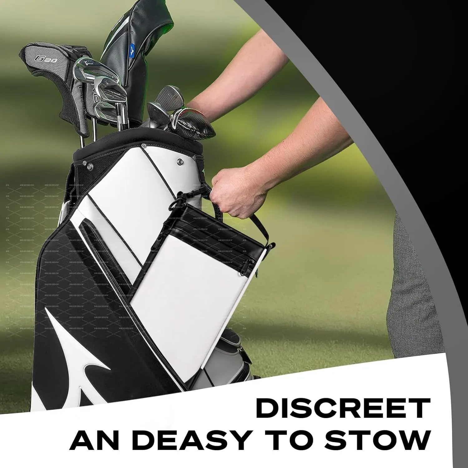 Golf Cooler Bag - 6 Can Insulated Beer Sleeve Soft Cooler, Small Hidden Golf Cart Accessories for Men,Golf Club Bag Accessories