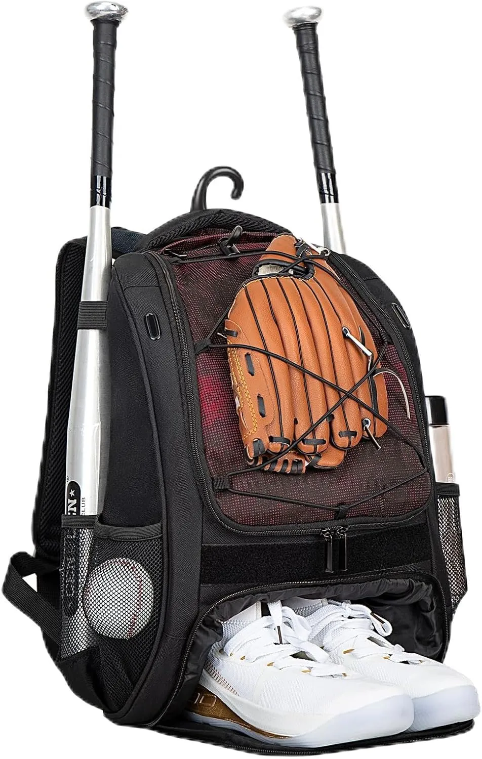 Goloni Baseball Bag,Backpack for Baseball, T-Ball & Softball Equipment & Gear,Softball Bag with Shoe Compartment,Fence Hook