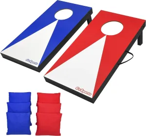 GoSports 2 ft x1 ft Portable Size Cornhole - Choose Classic or Wood Designs - Game Set with 6 Bean Bags - Great for Indoor & Outdoor Play
