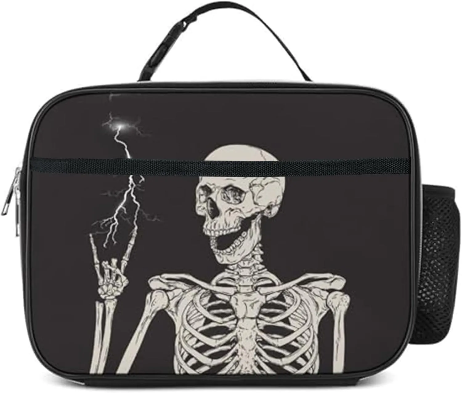 Goth Skull Lunch Box Reusable Insulated Lunch Bag For Kids Toddler Girls Boys Thermal Cooler Tote Bag School Work Travel Picnic