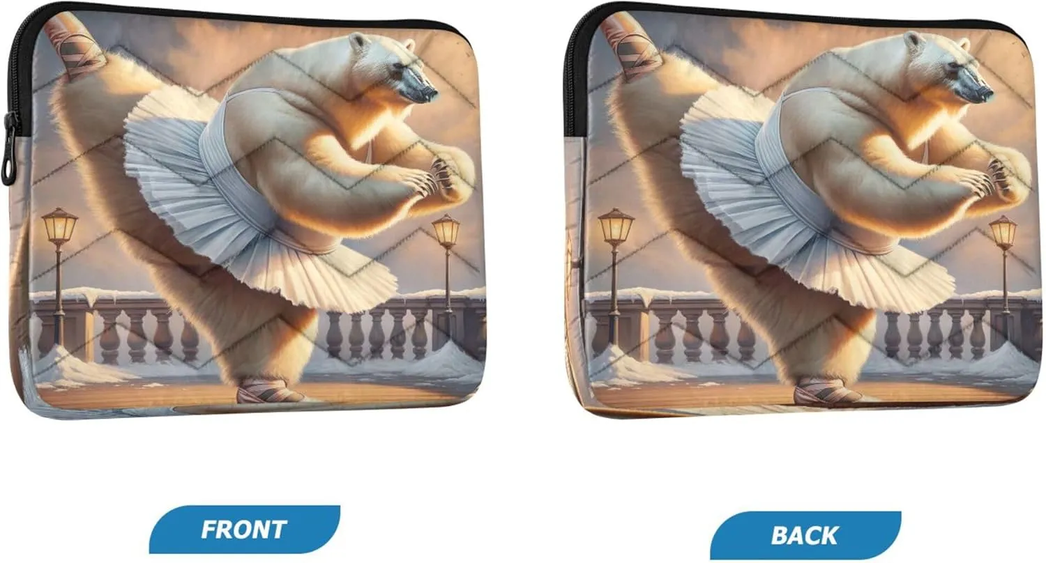 Graceful Polar Bear Dance Brown Work Bags for Women, 15 Inch Laptop Sleeve Laptop Bags for Men, Laptop Bag 16 Inch Computer Purse Bags for Women