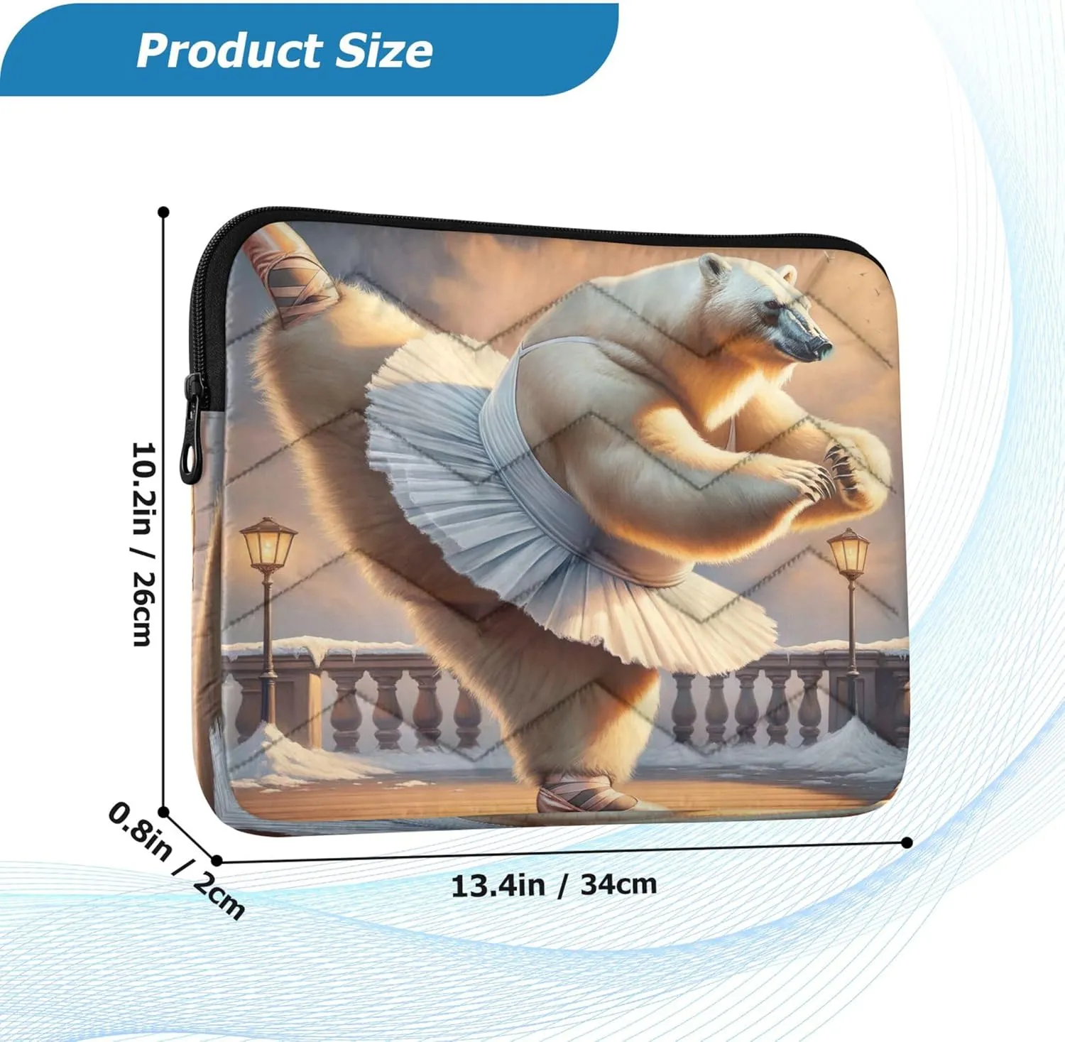 Graceful Polar Bear Dance Brown Work Bags for Women, 15 Inch Laptop Sleeve Laptop Bags for Men, Laptop Bag 16 Inch Computer Purse Bags for Women