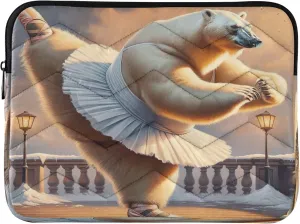 Graceful Polar Bear Dance Brown Work Bags for Women, 15 Inch Laptop Sleeve Laptop Bags for Men, Laptop Bag 16 Inch Computer Purse Bags for Women