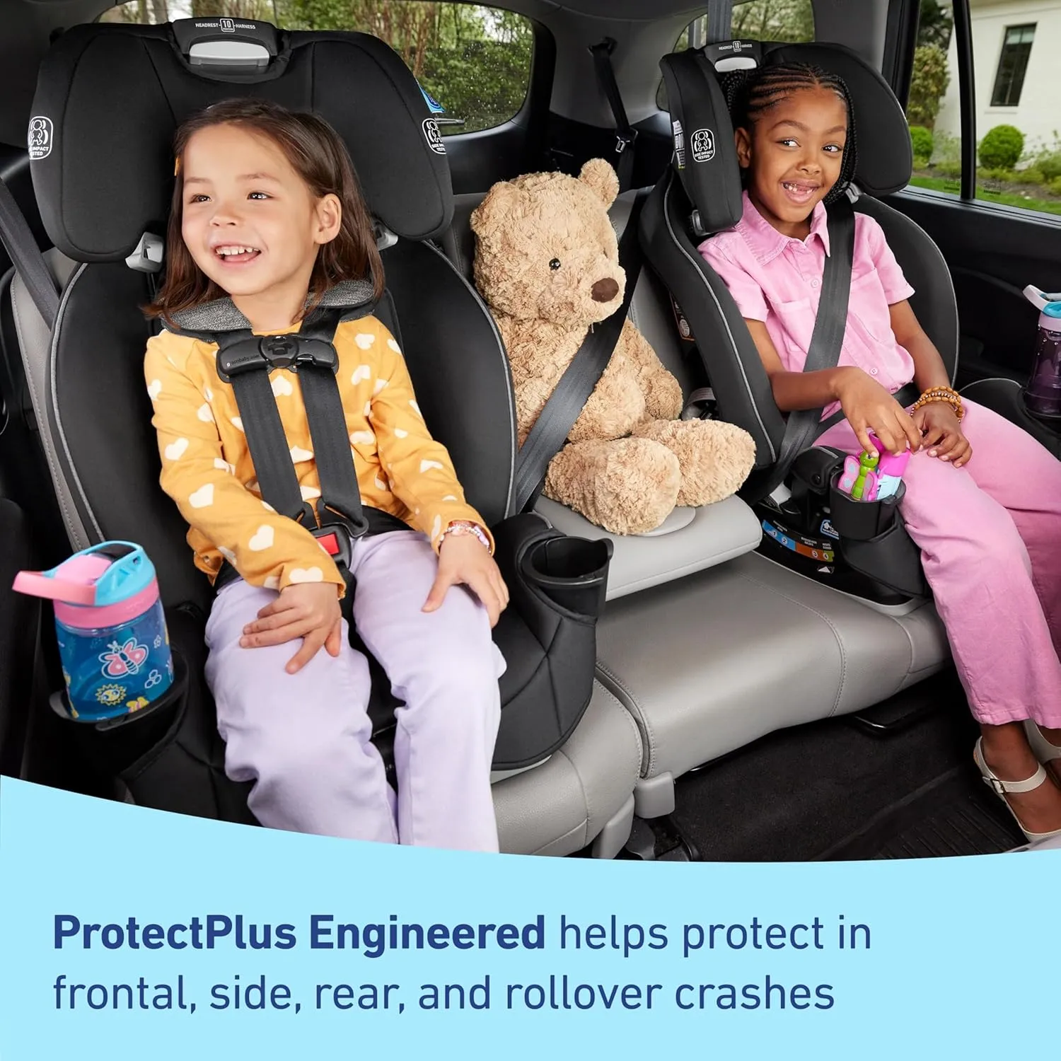 Graco Slimfit 3-in-1 Convertible Car Seat, Ultra-Space-Saving Design, Darcie 2.0, Suitable for Rear and Forward-Facing, Highback Booster Seat with 10-Position Headrest