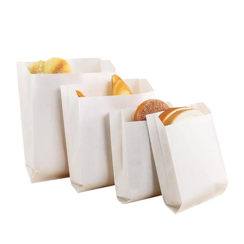 Greaseproof Takeaway Paper Bags 1000PCS 5Sizes 2Colours