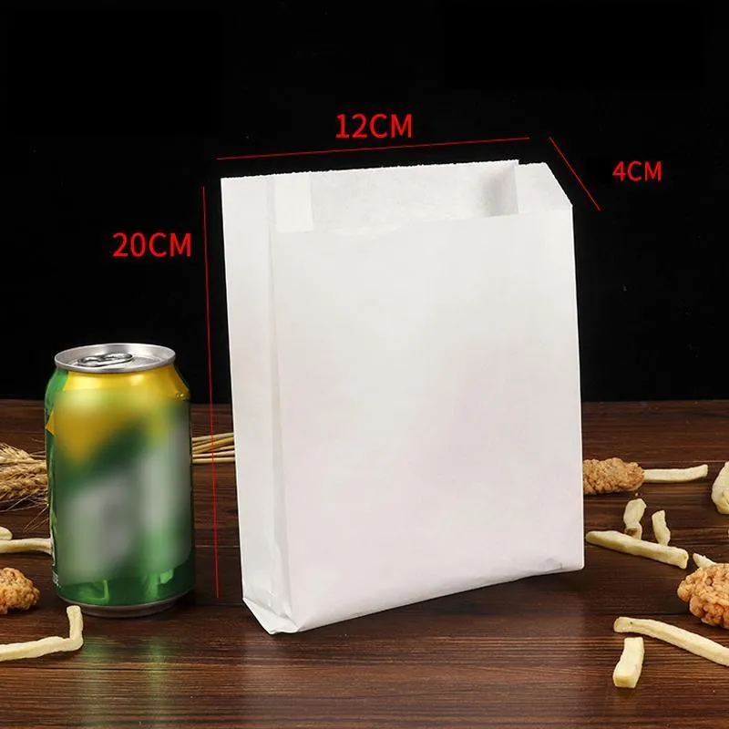 Greaseproof Takeaway Paper Bags 1000PCS 5Sizes 2Colours