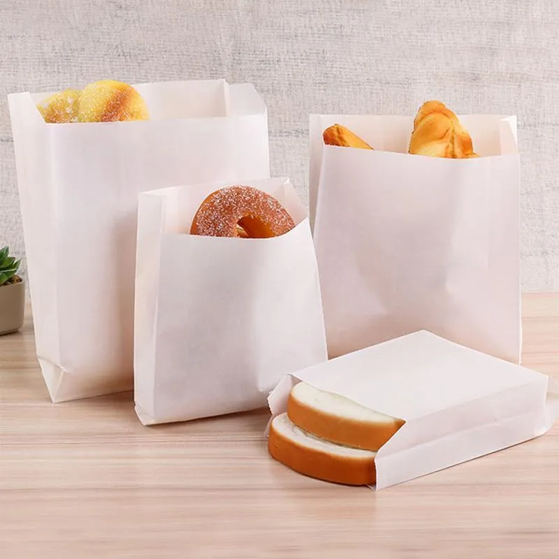 Greaseproof Takeaway Paper Bags 1000PCS 5Sizes 2Colours