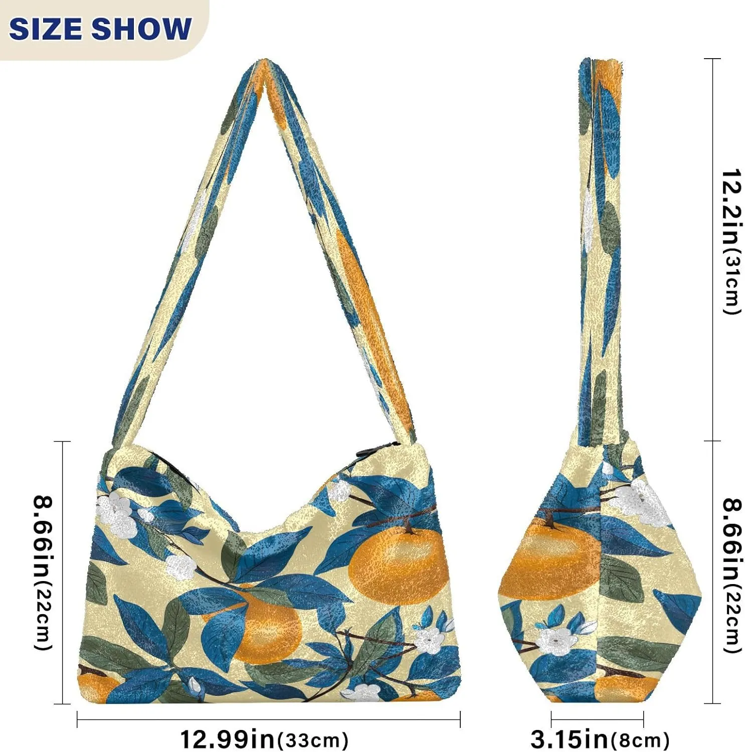 Green Leaves Modern Woman Shoulder Bag, Shoulder Tote Bag, Autumn Handbags