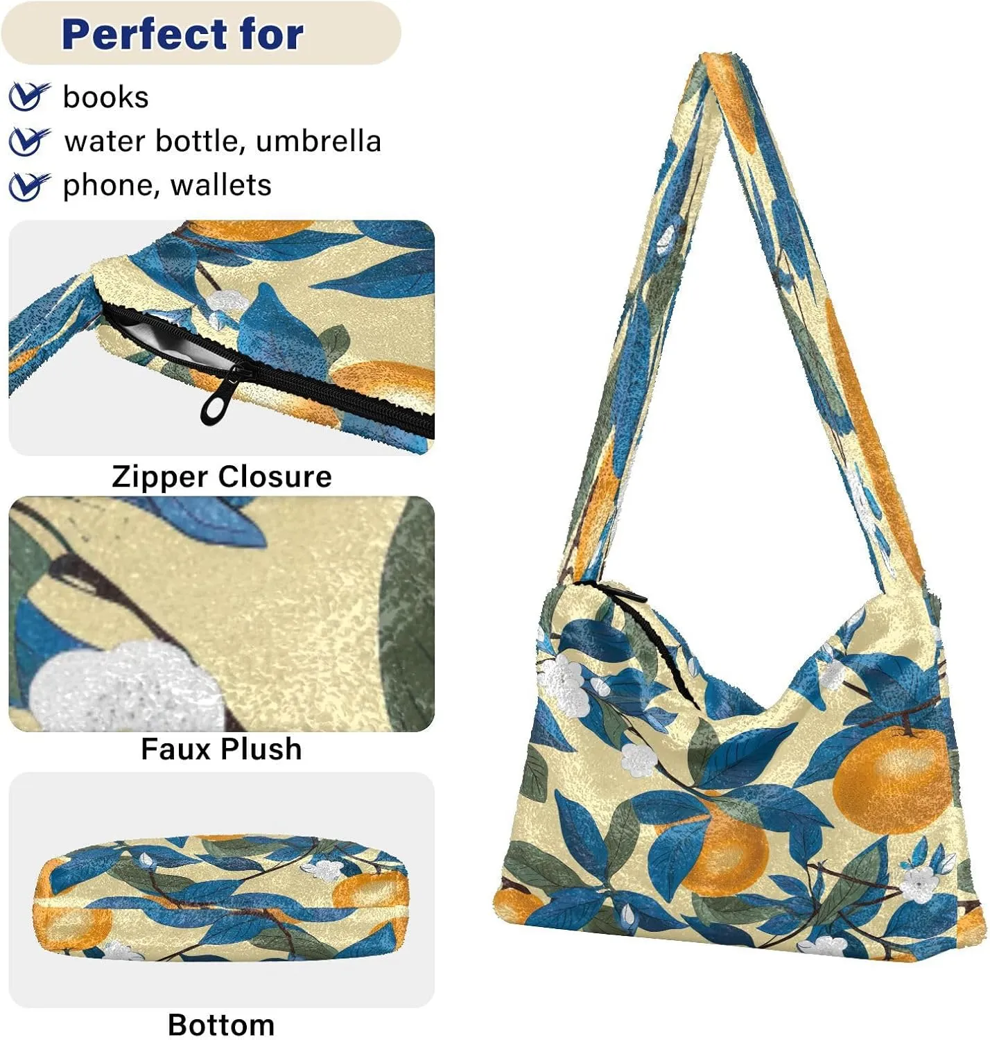 Green Leaves Modern Woman Shoulder Bag, Shoulder Tote Bag, Autumn Handbags
