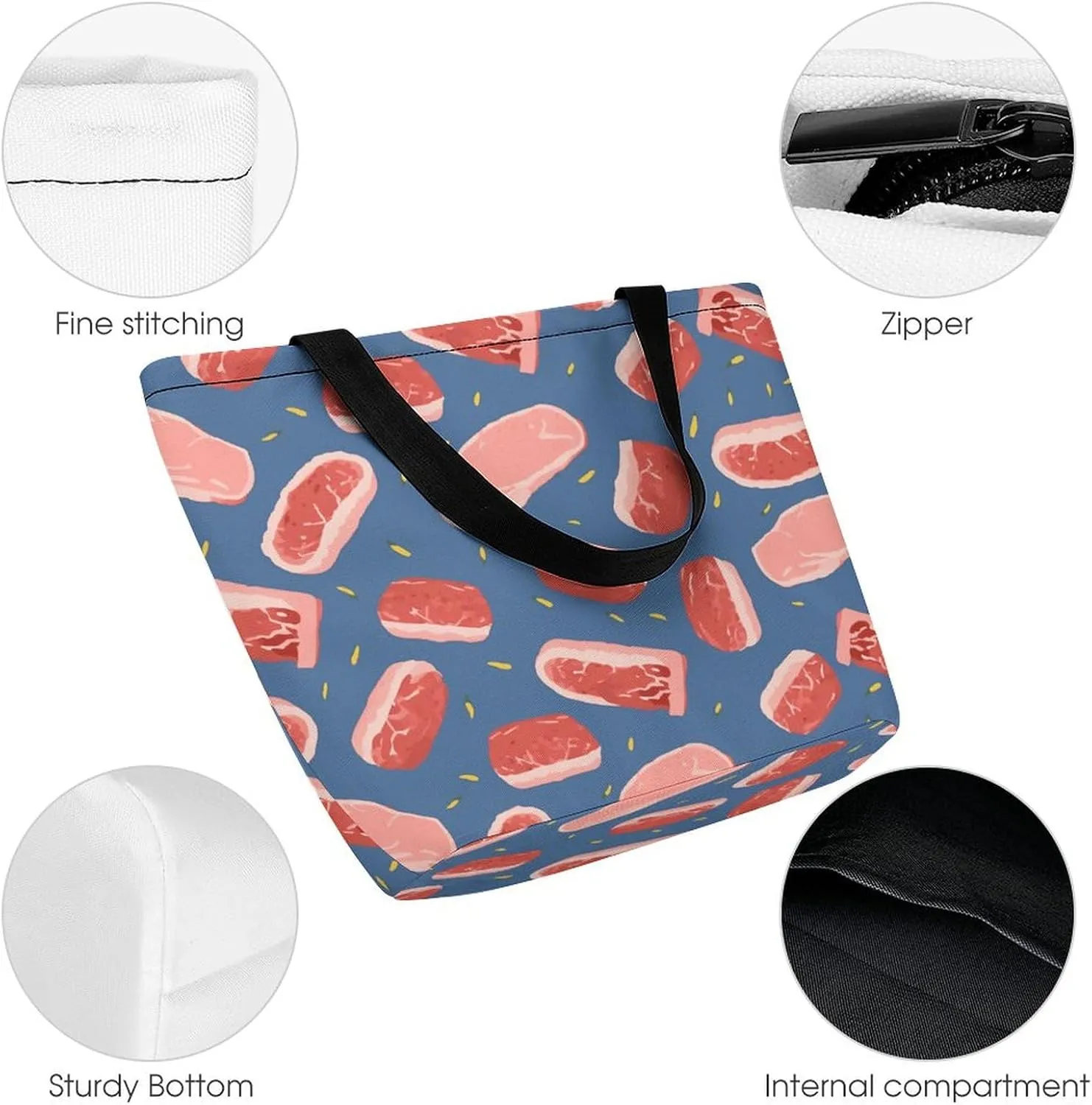 Grocery Bag Reusable Tote Bag Foldable Modern Dragonfly Shopping Bag Handbag Washable Shoulder Bag for Travel