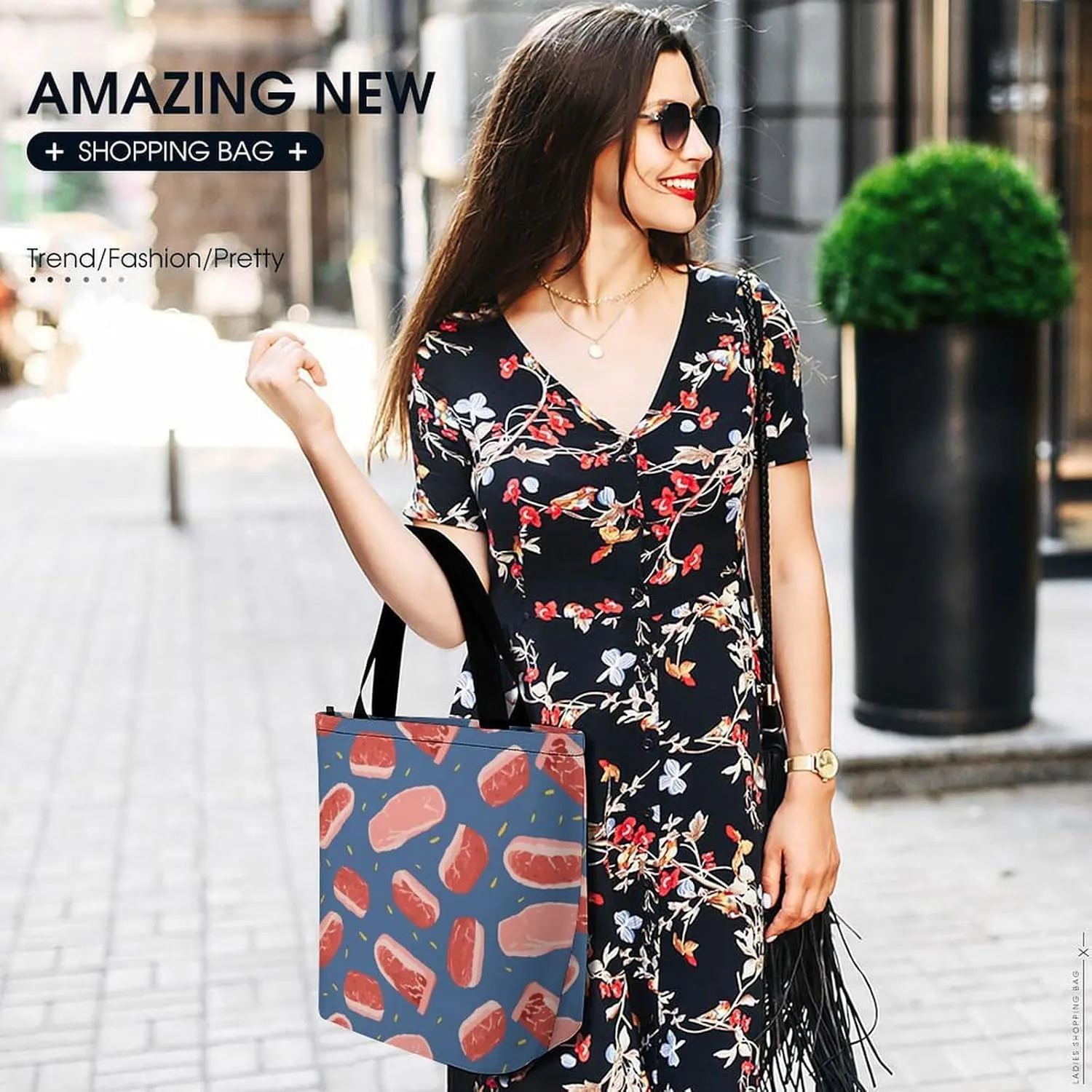 Grocery Bag Reusable Tote Bag Foldable Modern Dragonfly Shopping Bag Handbag Washable Shoulder Bag for Travel