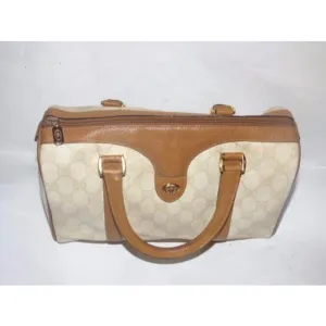 Gucci Endless variety Doctor S Ivory Logo Large Camel Coated Vintage Leather Satchel And G Canvas Privacy-protected