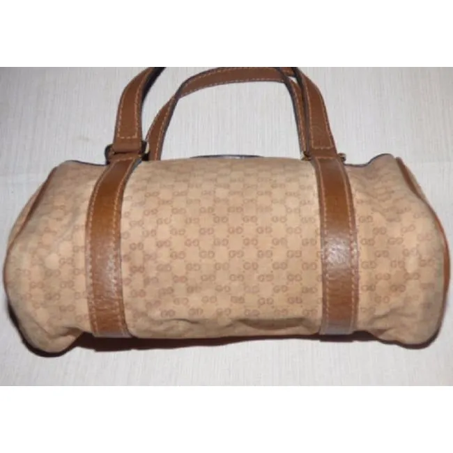 Gucci Vintage Satchelsdesigner Purses Brown Suede Satchel