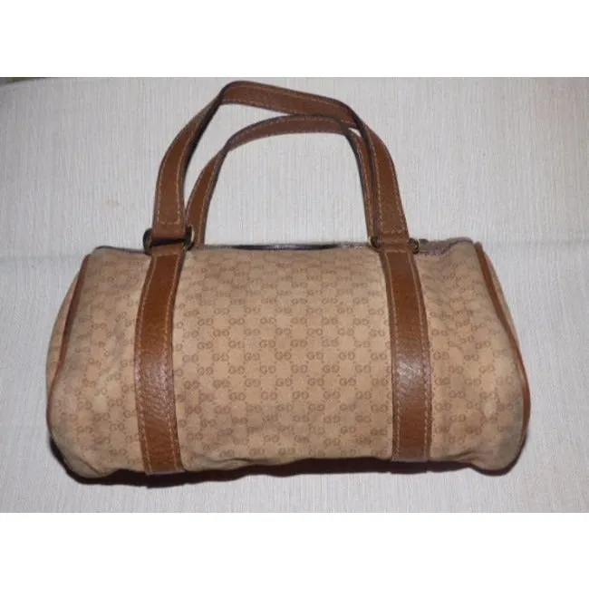 Gucci Vintage Satchelsdesigner Purses Brown Suede Satchel