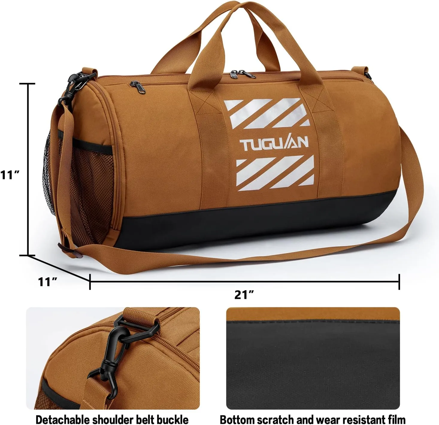 Gym Bag for Men Women with Wet Pocket & Shoe Compartment Travel Duffle Bag Man Sport Basketball Football Bag Weekend Overnight Duffel Bag Gym Tote bag 40L, Black