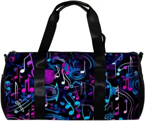 Gym Bags for Men,Travel Duffel Bags for Women,Colorful Musical Background Notes,Workout Bag