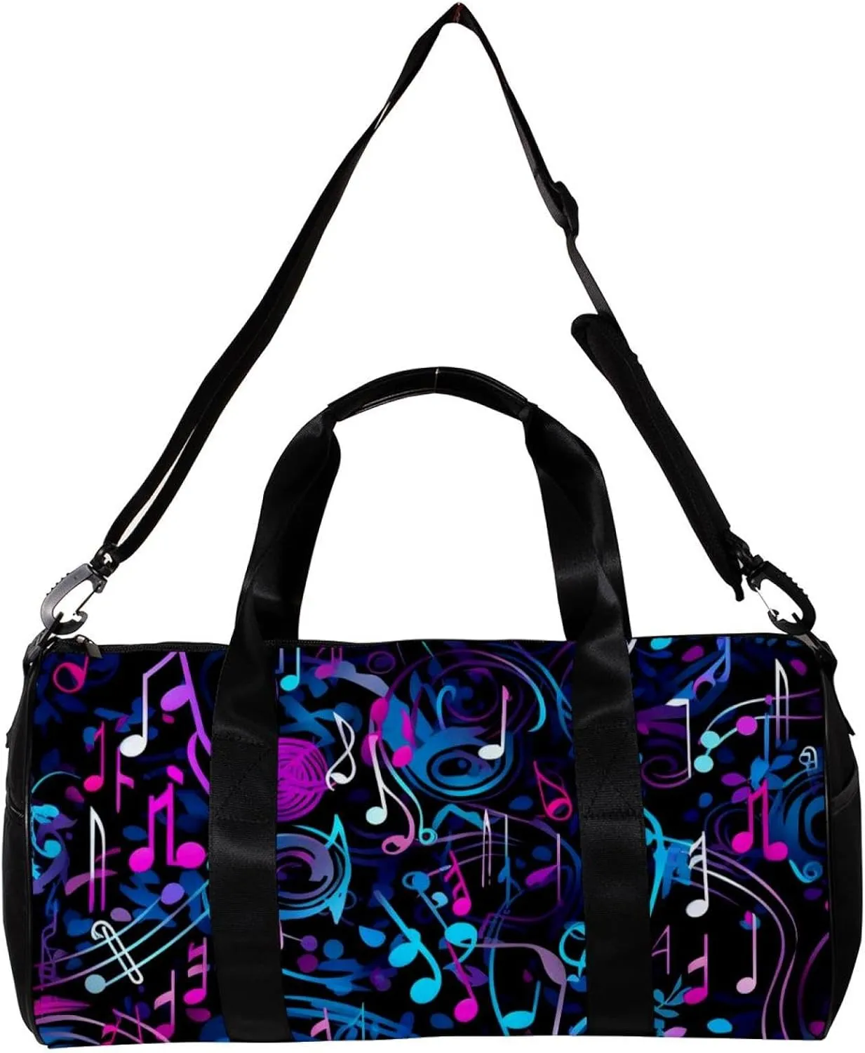 Gym Bags for Men,Travel Duffel Bags for Women,Colorful Musical Background Notes,Workout Bag