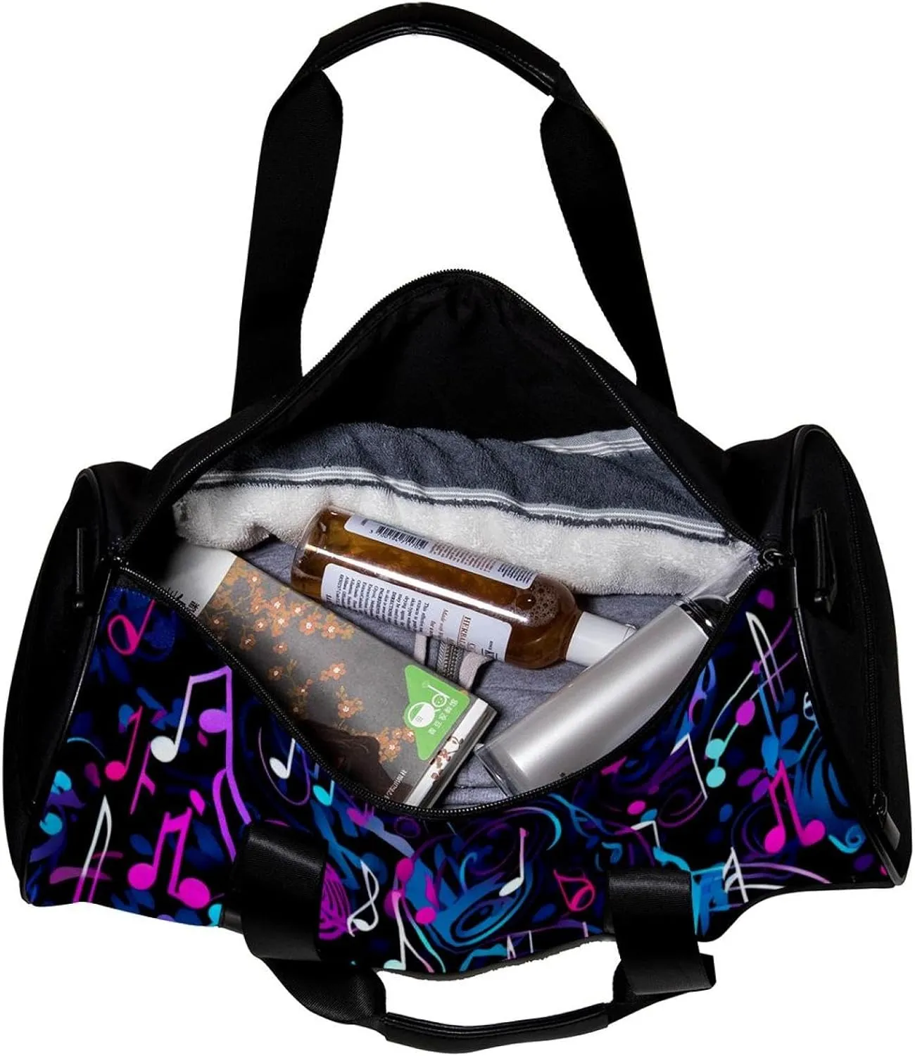 Gym Bags for Men,Travel Duffel Bags for Women,Colorful Musical Background Notes,Workout Bag