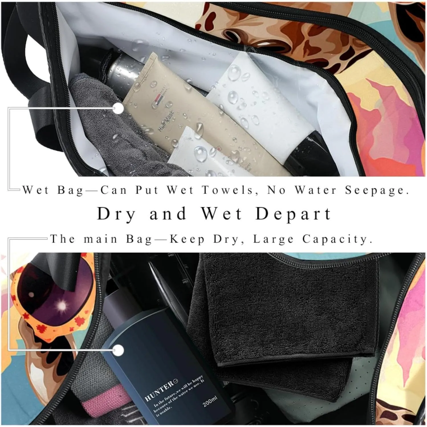 Gym Bags for Men,Travel Duffel Bags for Women,Desert Giraffe Glasses,Workout Bag