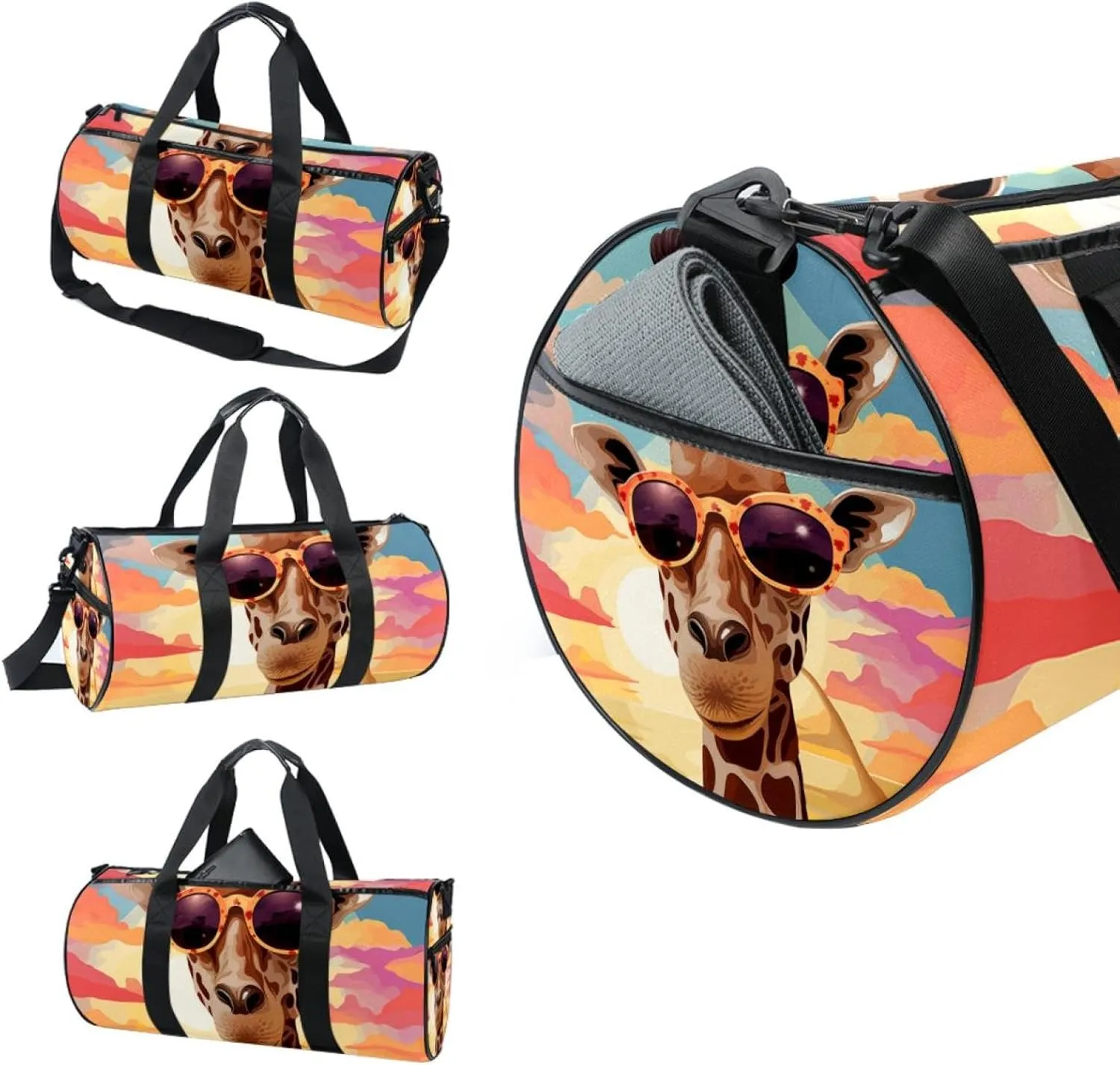 Gym Bags for Men,Travel Duffel Bags for Women,Desert Giraffe Glasses,Workout Bag