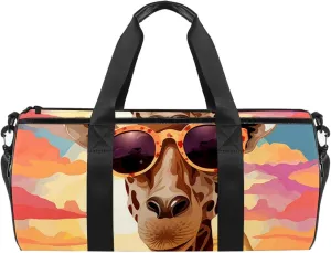Gym Bags for Men,Travel Duffel Bags for Women,Desert Giraffe Glasses,Workout Bag