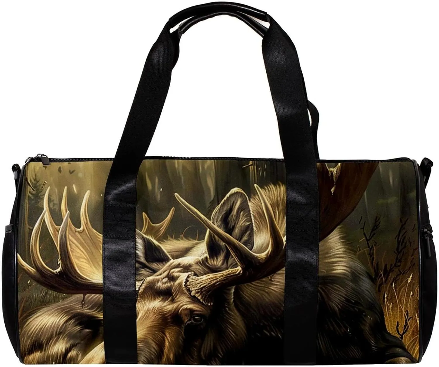 Gym Bags for Men,Travel Duffel Bags for Women,Elk Wild Life Painting,Workout Bag
