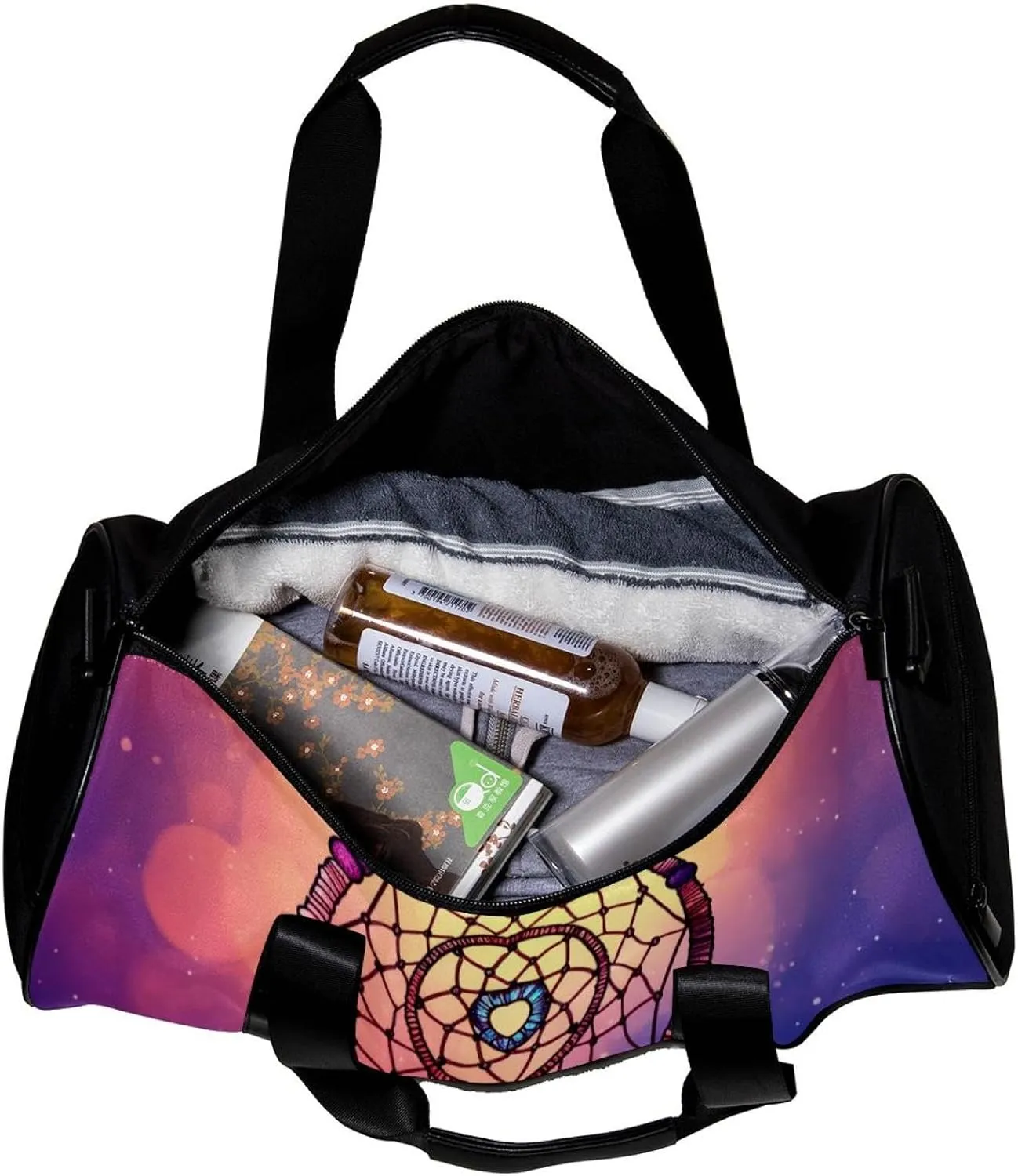 Gym Bags for Men,Travel Duffel Bags for Women,Ethnic Style Feather Dream Catcher,Workout Bag