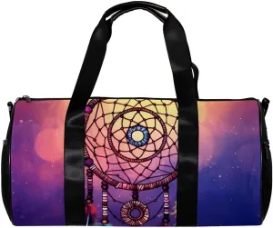 Gym Bags for Men,Travel Duffel Bags for Women,Ethnic Style Feather Dream Catcher,Workout Bag