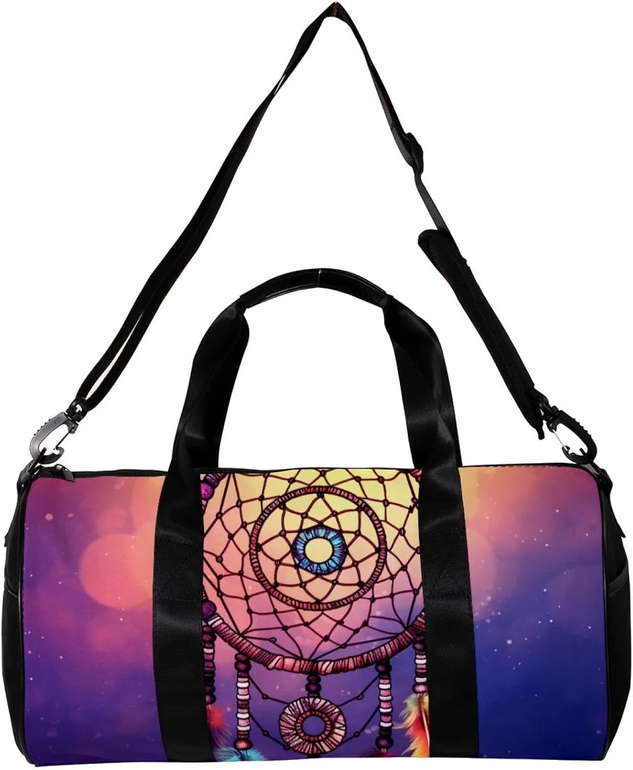 Gym Bags for Men,Travel Duffel Bags for Women,Ethnic Style Feather Dream Catcher,Workout Bag