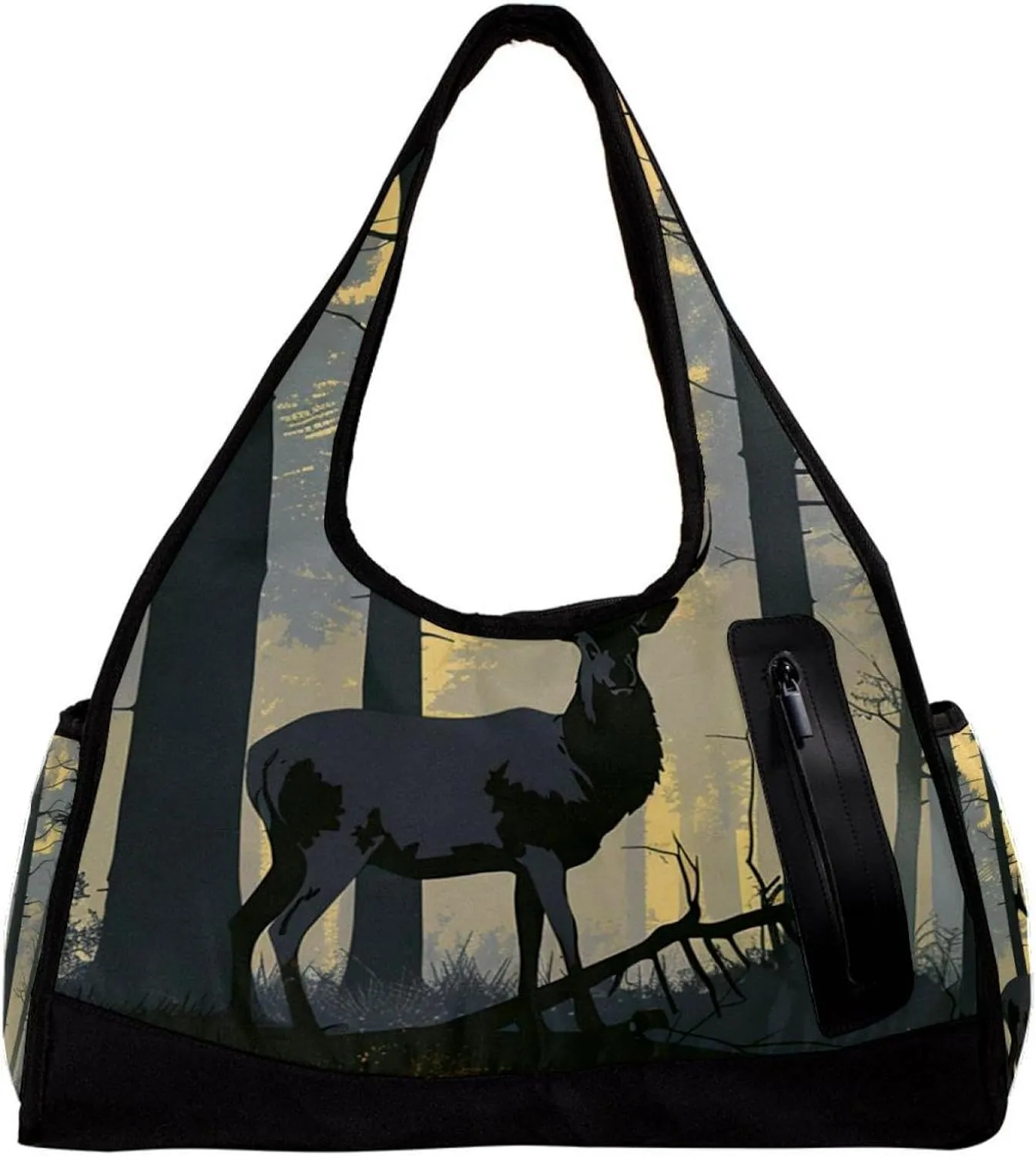 Gym Bags for Men,Travel Duffel Bags for Women,Forest Deer Elk Reindeer,Workout Bag
