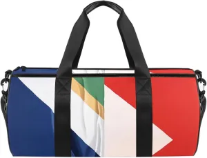 Gym Bags for Men,Travel Duffel Bags for Women,France and South Africa Flag,Workout Bag