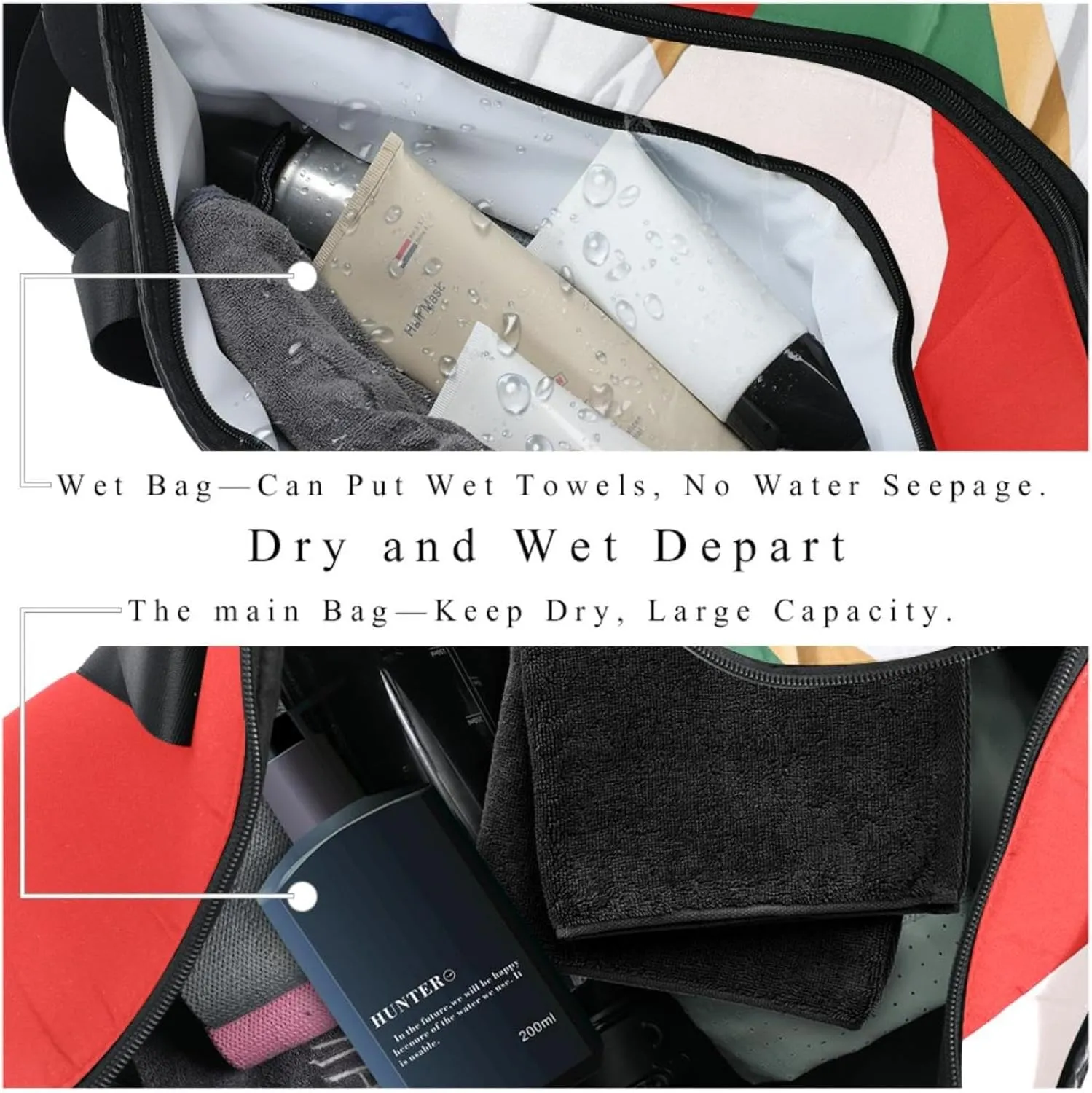 Gym Bags for Men,Travel Duffel Bags for Women,France and South Africa Flag,Workout Bag