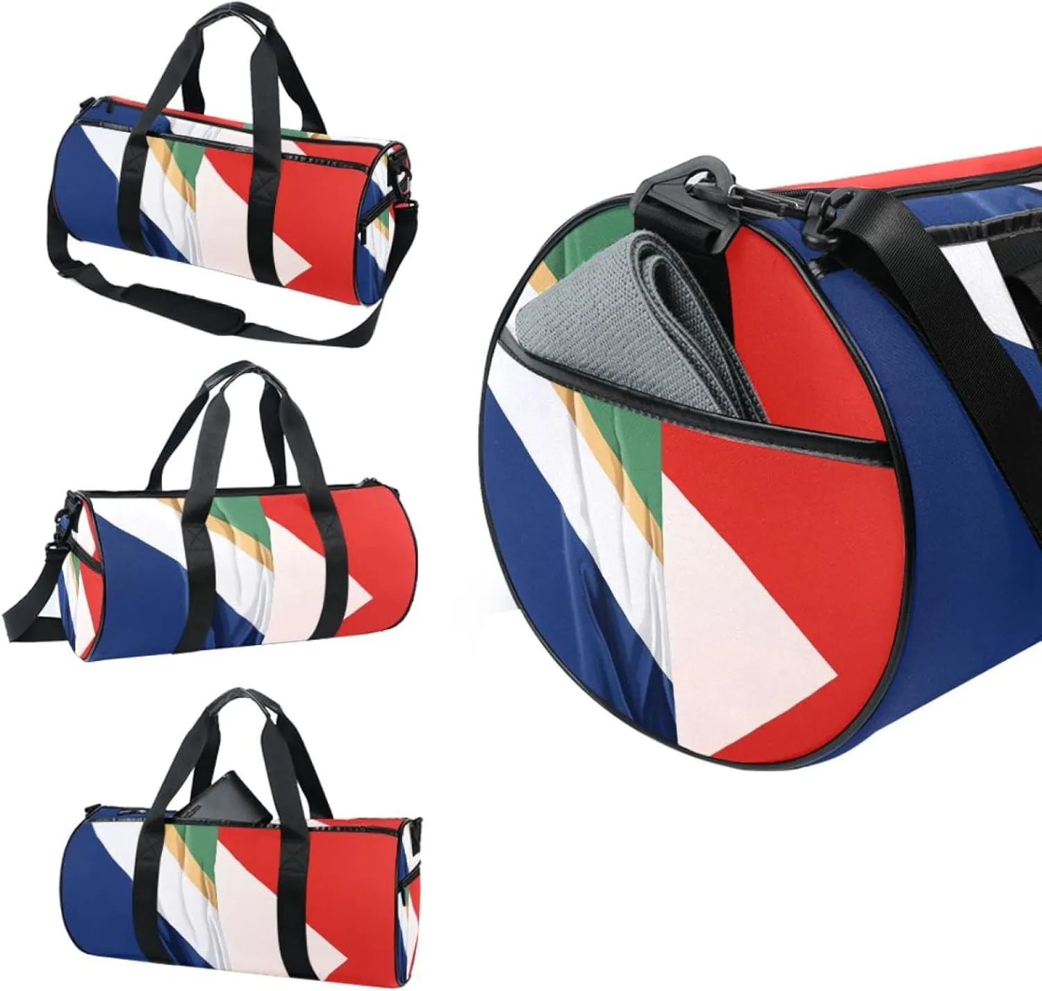 Gym Bags for Men,Travel Duffel Bags for Women,France and South Africa Flag,Workout Bag