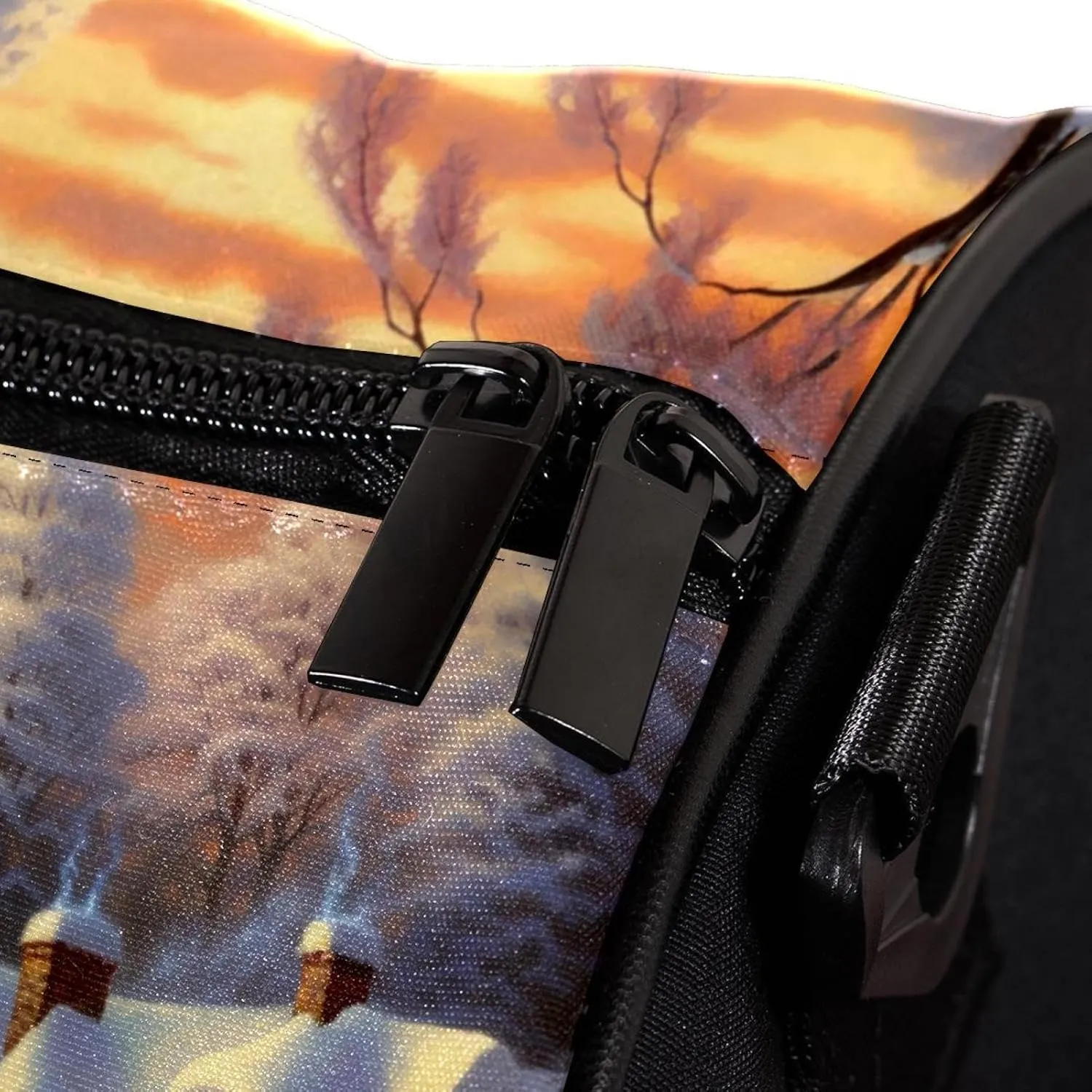 Gym Bags for Men,Travel Duffel Bags for Women,Winter House Bridge River,Workout Bag