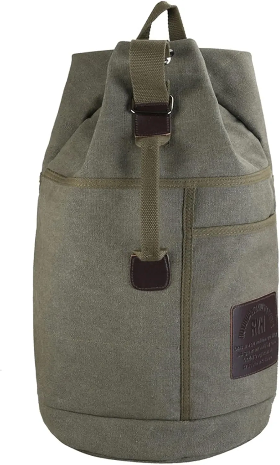 Gym Bags Large Capacity Travel Backpacks Male Luggage Canvas Bucket Shoulder Bag Man Travel Duffle Bags Men Rucksack Outdoor (Color : Black) (Army Green)