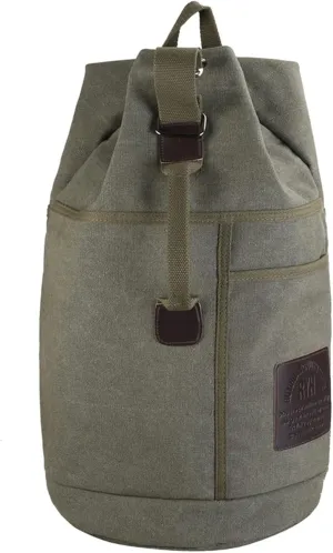 Gym Bags Large Capacity Travel Backpacks Male Luggage Canvas Bucket Shoulder Bag Man Travel Duffle Bags Men Rucksack Outdoor (Color : Black) (Army Green)