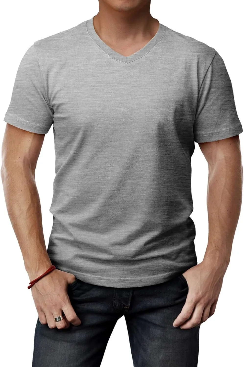 H2H Mens Casual Slim Fit Short Sleeve T-Shirts Soft Lightweight V-Neck/Crew-Neck Size XS to 3XL